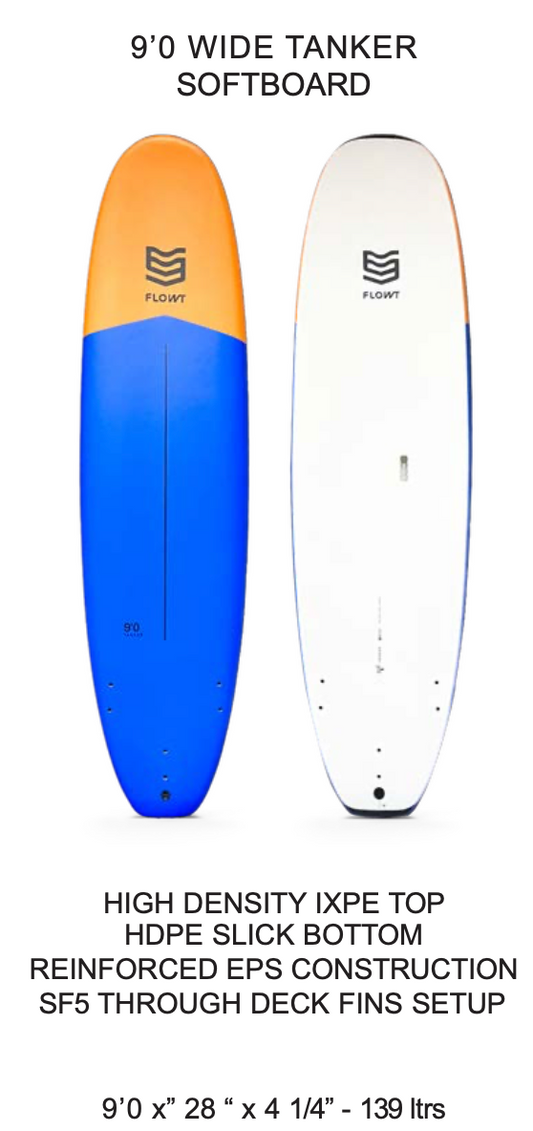 9'0 Wide Tanker Softboard | Flowt Surfboards