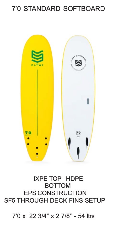 7'0 Standard Softboard | Flowt Surfboards