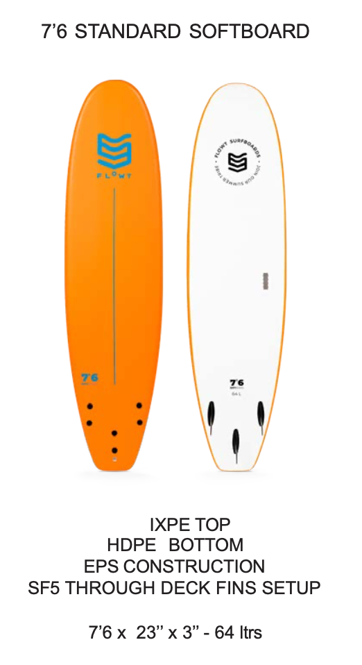 7'6 Standard Softboard | Flowt Surfboards