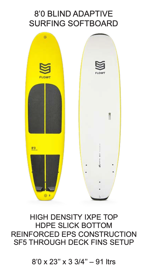8'0 Blind Adaptive Surfing Softboard | Flowt x Surf Addict