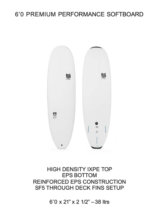 6'0 Premium Performance Softboard | Flowt Surfboards