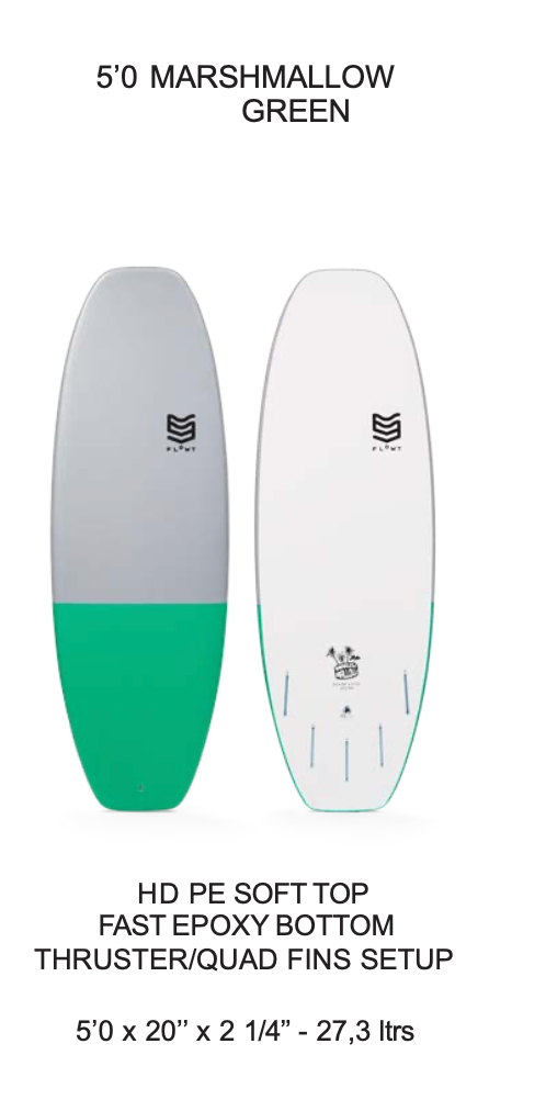 5'0 Marshmallow Green | Flowt Surfboards