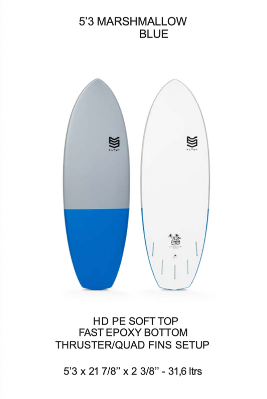 5'3 Marshmallow Blue | Flowt Surfboards