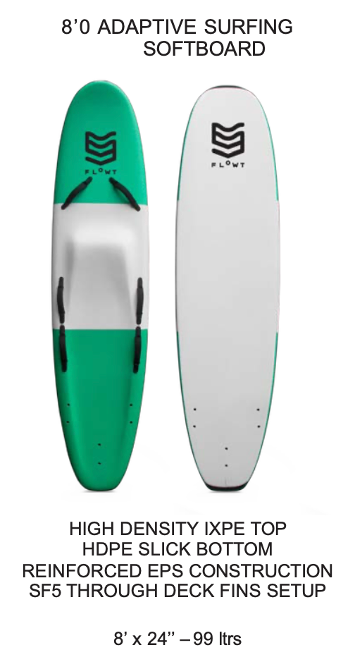 8'0 Adaptive Surfing Softboard | Flowt x Surf Addict