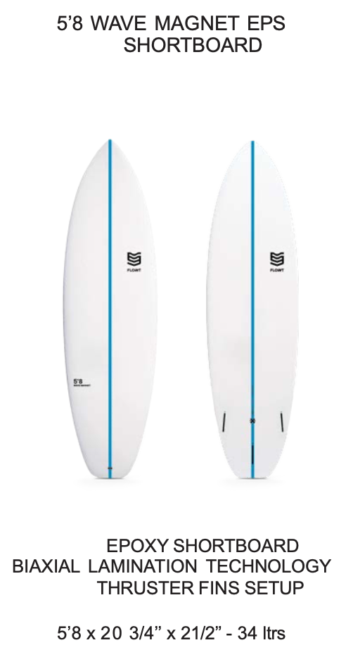 5'8 Wave Magnet EPS Shortboard | Flowt Surfboards