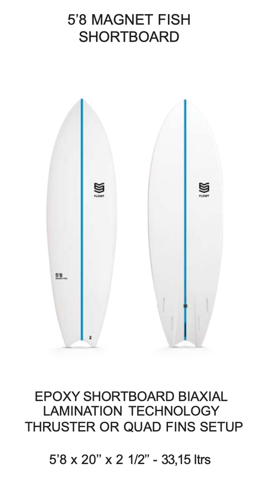 5'8 Magnet Fish Shortboard | Flowt Surfboards
